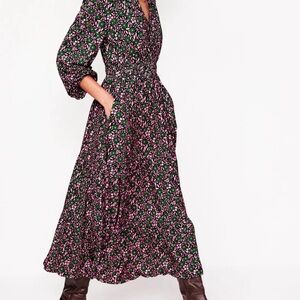 Boden Green and Pink Bishop Sleeve Sundress